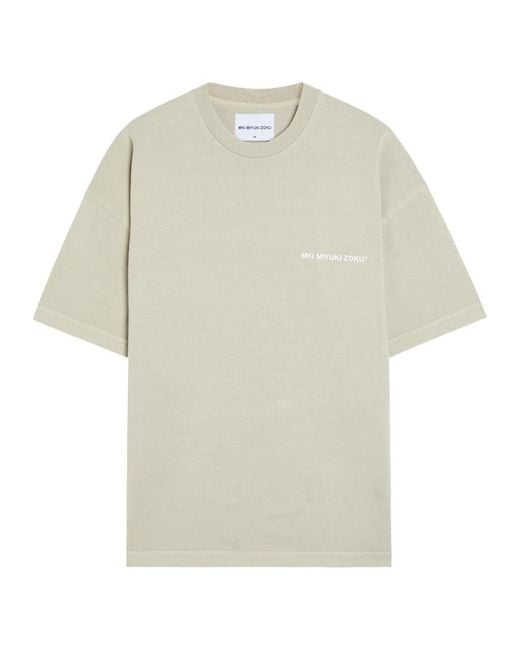 MKI Miyuki-Zoku White Uniform Logo-Print Cotton T-Shirt for men
