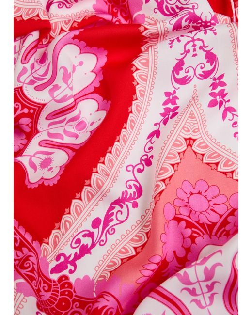 Melissa Odabash Red Carlotte Printed Woven Maxi Dress