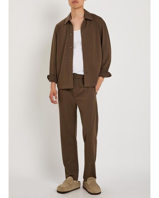 Raith Brown Geneva Textured Jersey Overshirt for men