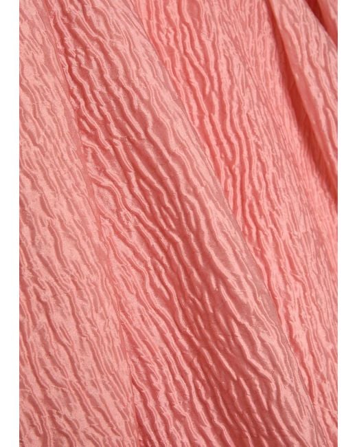 Rebecca Vallance Pink Adalyn Off-The-Shoulder Cloqué Midi Dress