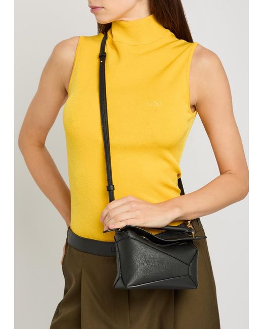 Loewe Black Puzzle Edge Mini Grained Leather Top Handle Bag