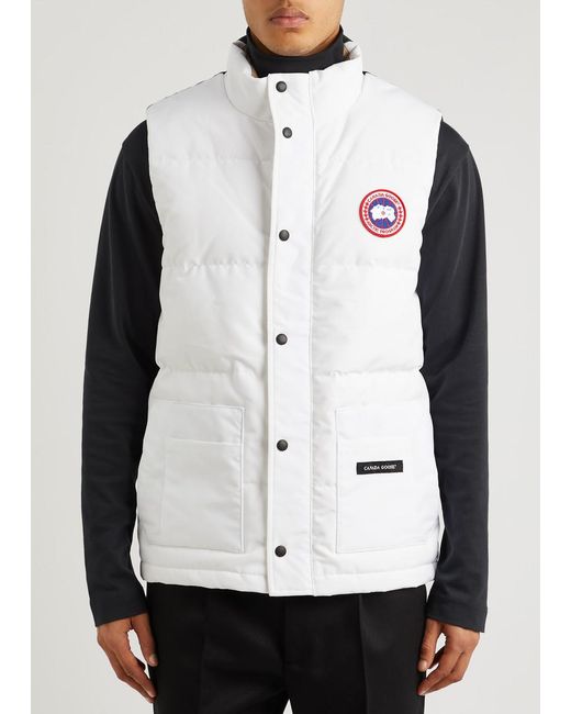 Canada Goose White Freestyle Colour-blocked Quilted Artic-tech Gilet for men
