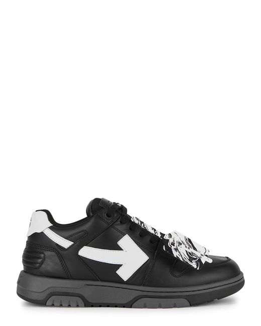 Off-White c/o Virgil Abloh Out Of Office Black Leather Sneakers - Lyst