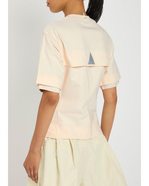 Moncler Natural Logo-Appliquéd Stretch-Cotton T-Shirt