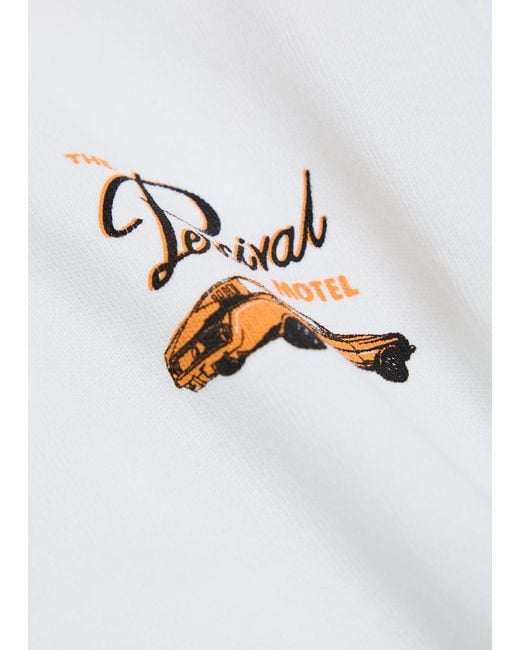 Percival White Printed Cotton T-Shirt for men