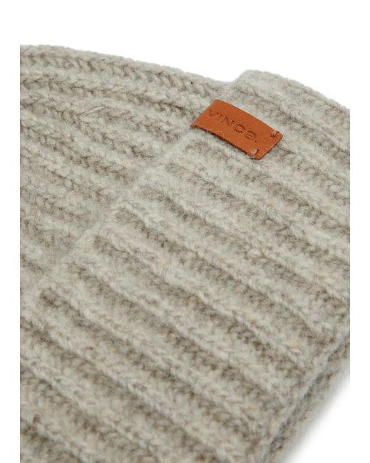 Vince Gray Donegal Ribbed Cashmere Beanie
