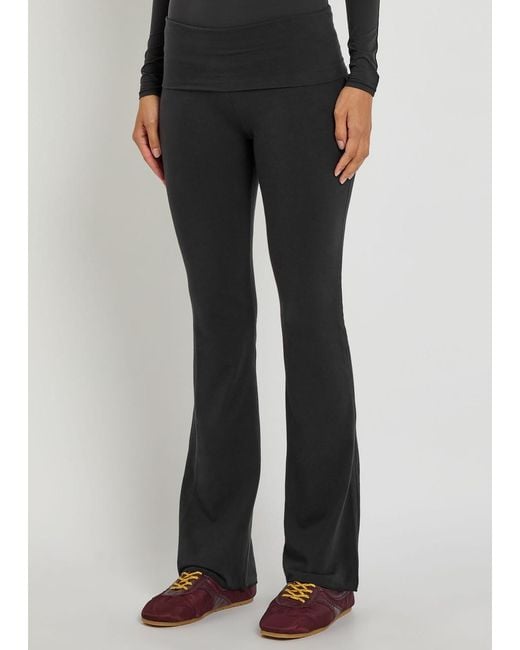 Skims Blue Foldover Stretch-Cotton Pants