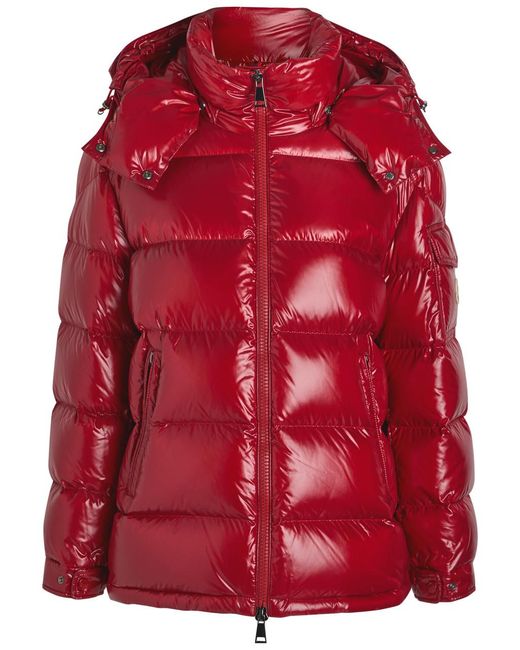 Moncler Red Maire Quilted Hooded Shell Jacket