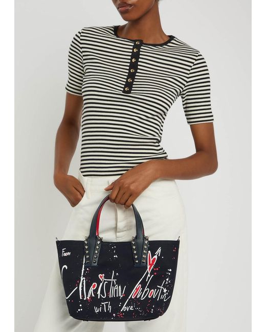 Christian Louboutin Blue Cabata Mini Canvas Tote