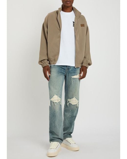 Amiri Blue Mx1 Ripped Straight-Leg Jeans for men