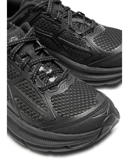 Hoka One One Black Clifton One9 Panelled Mesh Sneakers