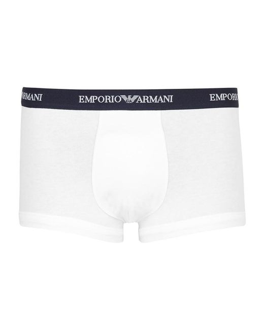 Emporio Armani Blue Stretch Cotton Boxer Briefs for men