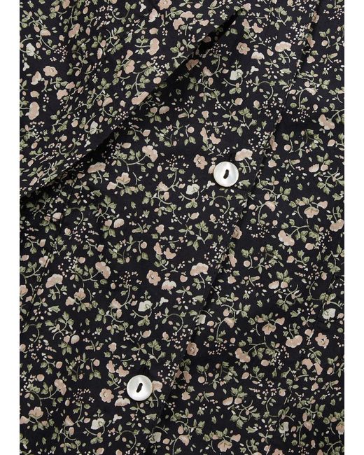Skall Studio Gray Nettle Floral-Print Cotton-Poplin Shirt