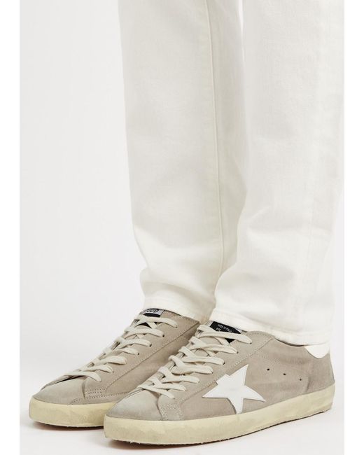 Golden Goose Deluxe Brand White Super-star Distressed Suede Sneakers