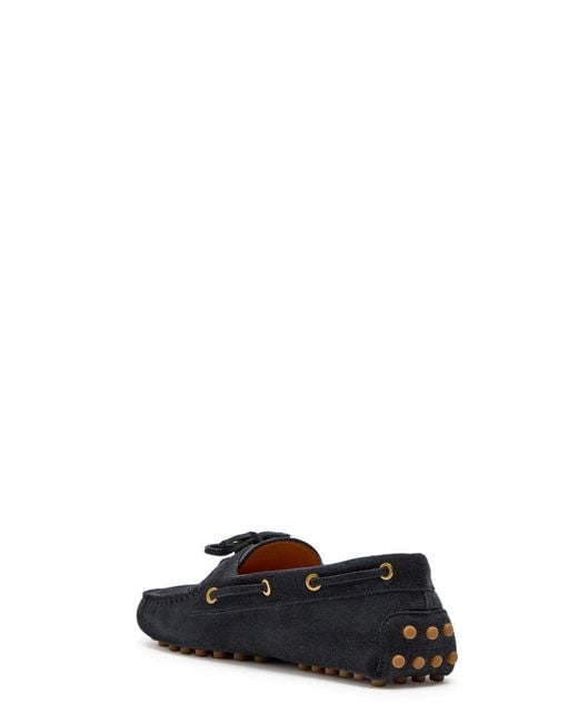 Tod's Black Gommino Suede Loafers