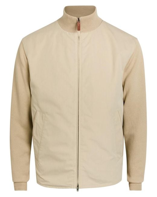 Tod's Natural Ribbed-Knit And Cotton Jacket for men