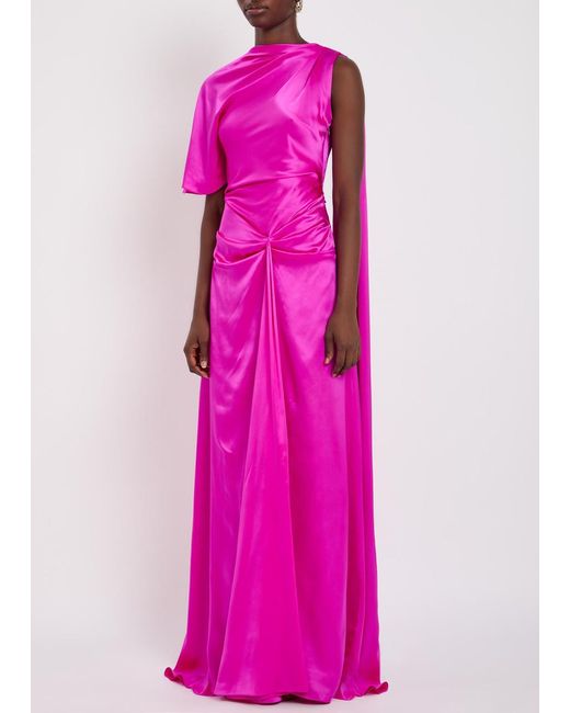 Roksanda Pink Cascading Silk Gown