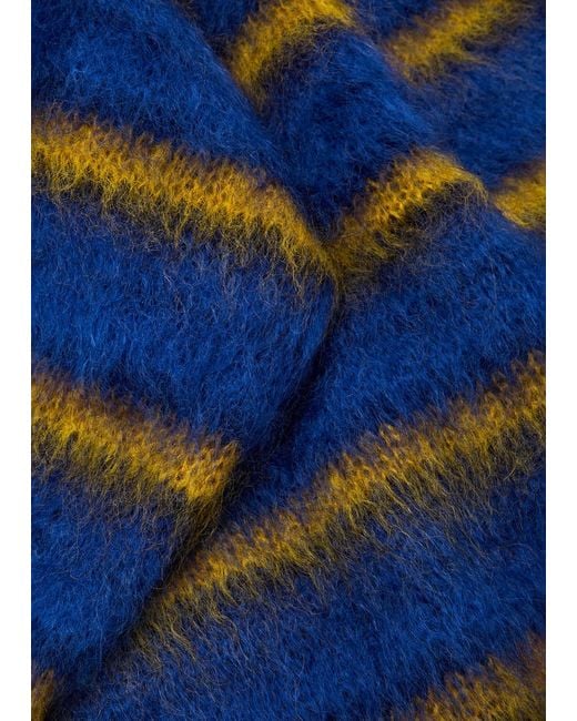 Marni Blue Stripe-intarsia Mohair-blend Jumper for men