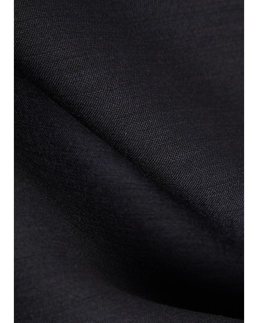 Rohe Black Draped Woven Midi Dress