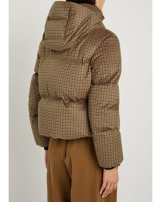 Moncler Brown Quierzy Padded Houndstooth Velvet Jacket