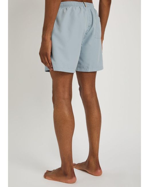 Boss Blue Logo-Print Shell Swim Shorts for men