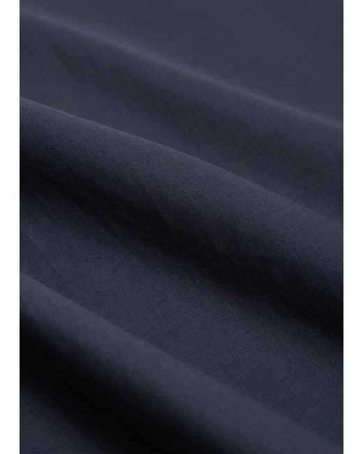Jonathan Simkhai Blue Ovie Knit-Waist Cotton-Poplin Midi Skirt