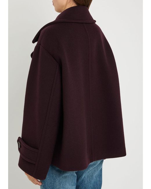 Chloé Red Double-Breasted Wool-Blend Jacket