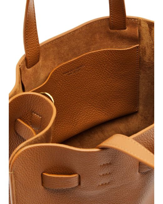 Mansur Gavriel Brown Sun Leather Top Handle Bag