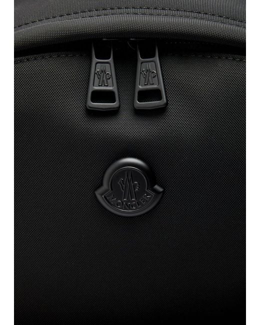 Moncler Black Pierick Logo-Appliquéd Canvas Backpack for men