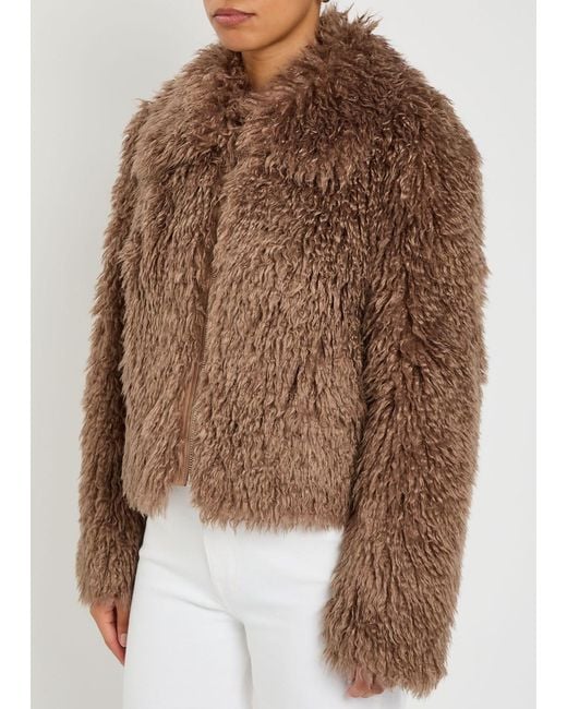 Stand Studio Brown Zaylee Faux Fur Jacket