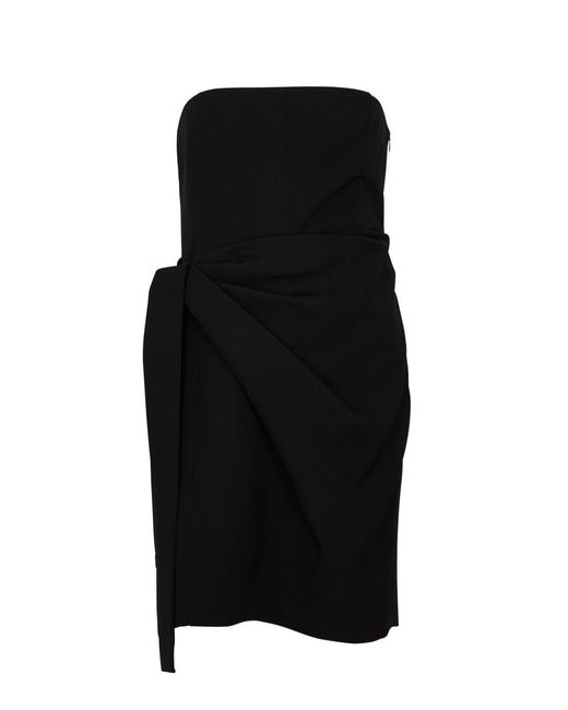 GAUGE81 Black Natal Strapless Draped Mini Dress