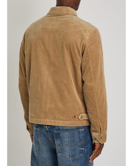 Polo Ralph Lauren Brown Logo-Embroidered Corduroy Windbreaker Jacket for men
