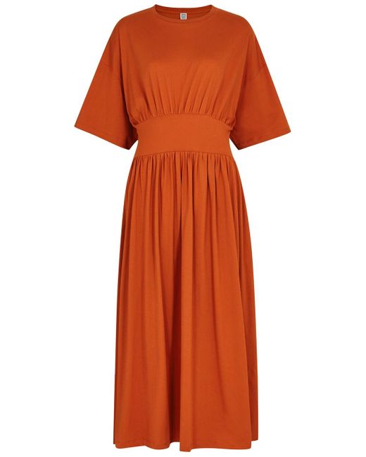 TotÃªme Orange Cotton-jersey Maxi Dress | Lyst