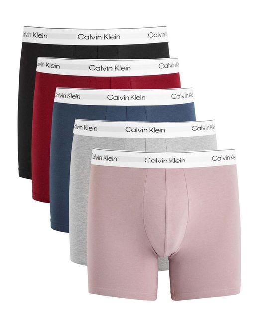 Calvin Klein Red Modern Stretch-Cotton Boxer Briefs for men