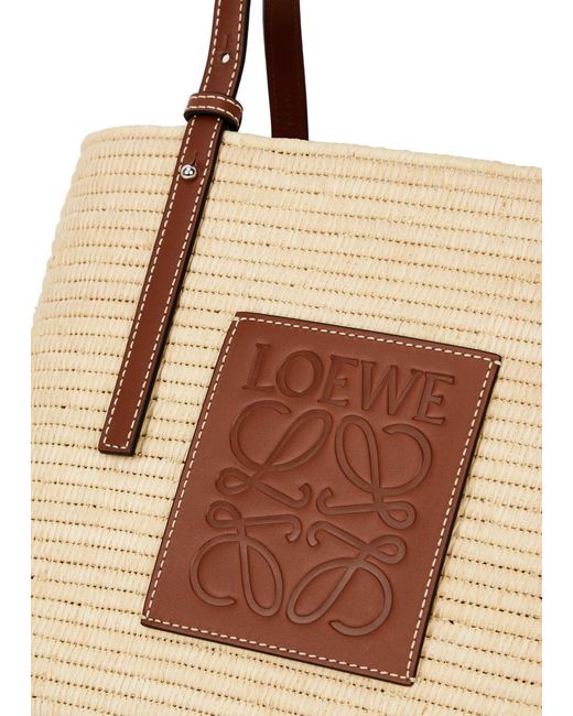 Loewe Brown Small Woven Raffia Basket Bag