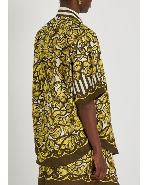 ALÉMAIS White Mona Printed Hemp Shirt