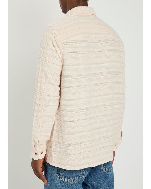 Les Deux Natural Jonas Embroidered Woven Overshirt Jacket for men