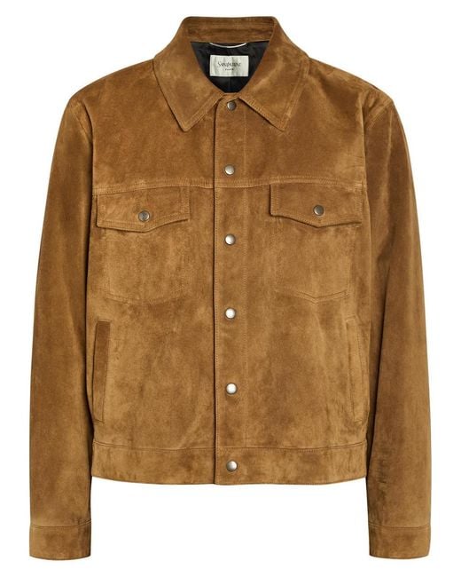 Saint Laurent Brown Suede Jacket for men