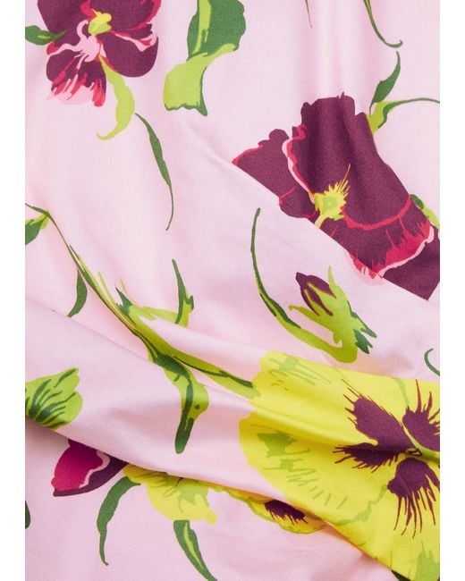 Weekend by Maxmara White Kim Floral-Print Stretch-Cotton Midi Dress