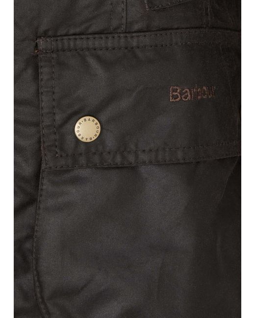 Barbour Black Reighton Waxed Cotton Jacket