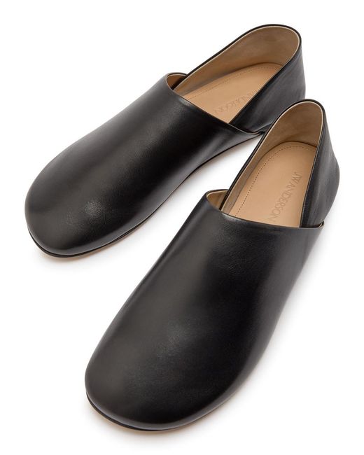 J.W. Anderson Gray Leather Babouche Flats