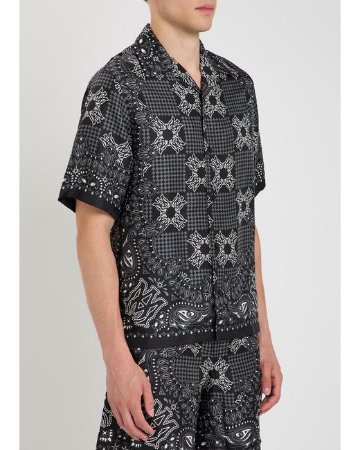 Amiri Black Checked Silk Shirt for men
