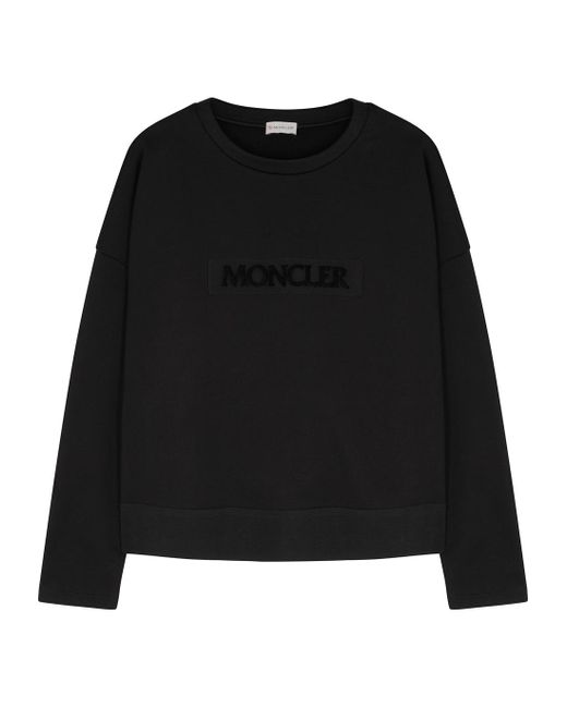 Moncler Maglia Girocollo Cotton Sweatshirt in Black | Lyst