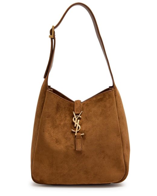 Saint Laurent Brown Le 5 À 7 Small Suede Hobo Bag
