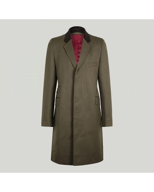 Harvie & Hudson Beige Wool Covert Coat in Natural for Men Lyst UK