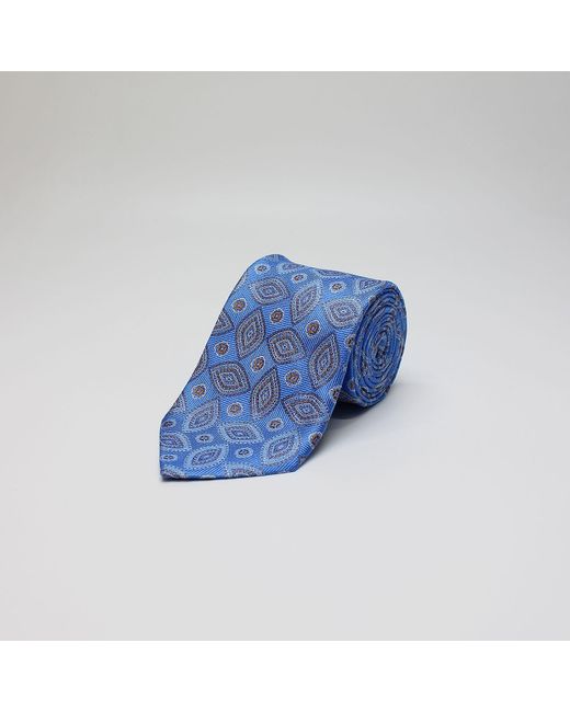 Harvie & Hudson Sky Blue Abstract Woven Silk Tie for men