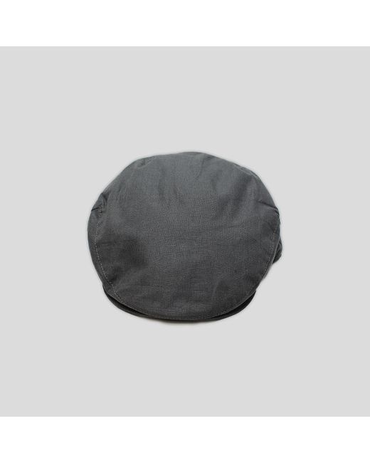 Harvie & Hudson Gray Slate Grey Irish Linen Flat Cap for men