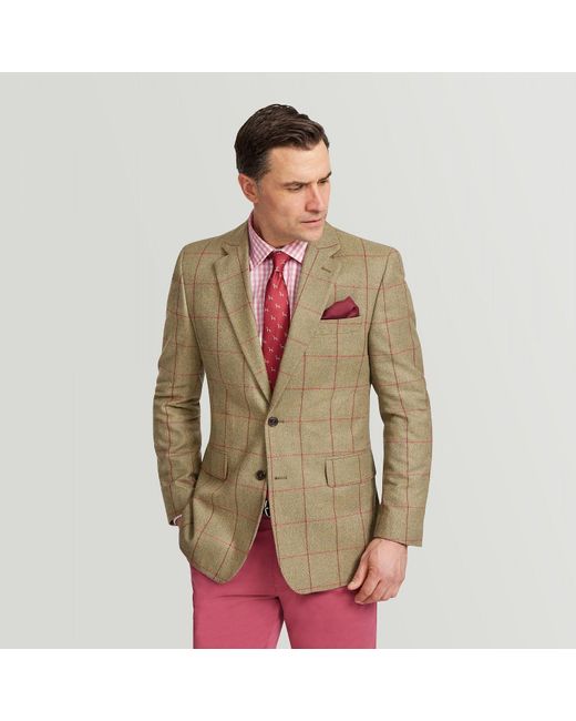 Harvie & Hudson Sage Green Tweed Check Jacket for Men | Lyst UK