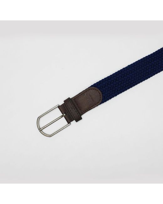 Harvie & Hudson Blue Navy Stretch Woven Belt for men
