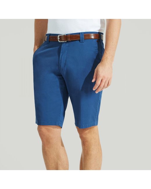 Harvie & Hudson Blue Meyer Tailored Cotton Short for men